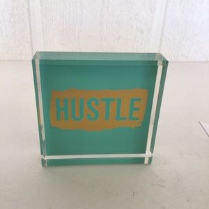 MOTIVATIONAL HUSTLE GLASS PAPERWEIGHT NWT
